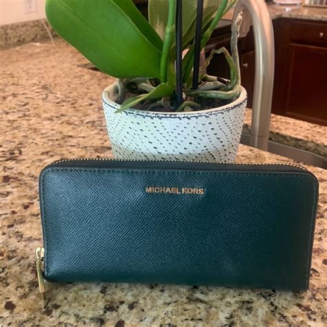 sage green michael kors wallet|michael kors racing green wallet.